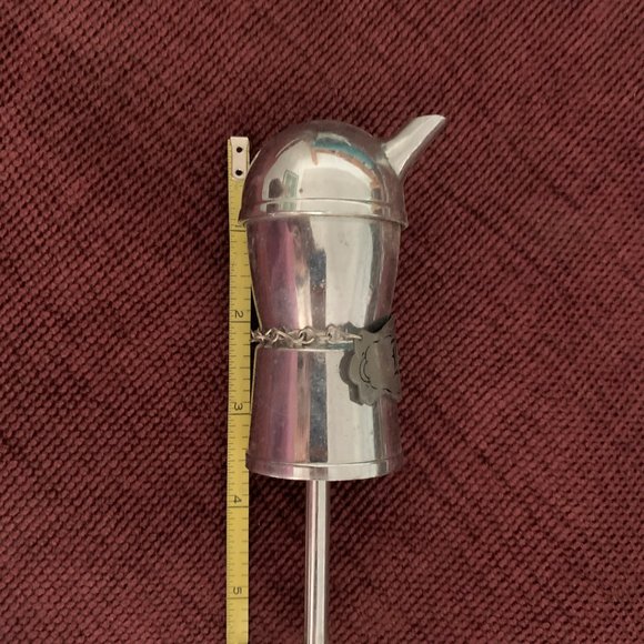 2 Vintage 1950s Liquor Pourer bottle stopper spout jigger Chrome Mr Bartender - Picture 5 of 16